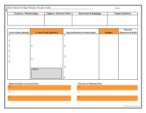One Page Strategic Marketing Plan by 3to5 Marketing